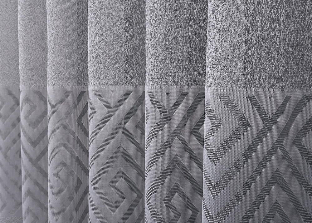 Тюль VR-Textil 1995т Жаккард Ромб Меандр Серый 400х270 см (42-1043) Киев - изображение 6