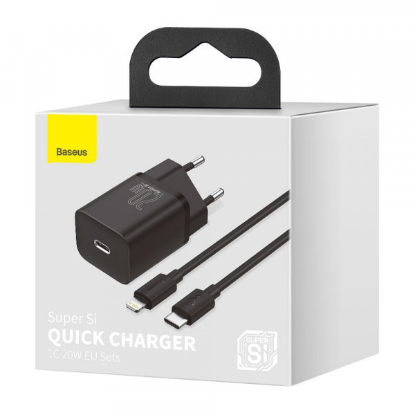 Зарядний пристрій 1xUSB 20W (USB-C) + Cable Type-C Чорний Baseus (TZCCSUP-B01) Київ - фото 7
