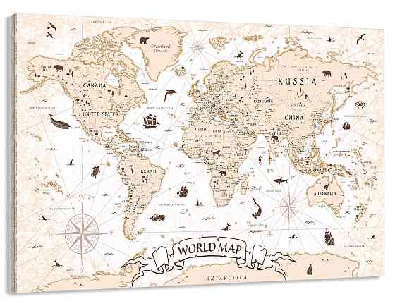 Картина холст в гостиную / спальню  Мапа світу     MLP_52 90х180см Киев