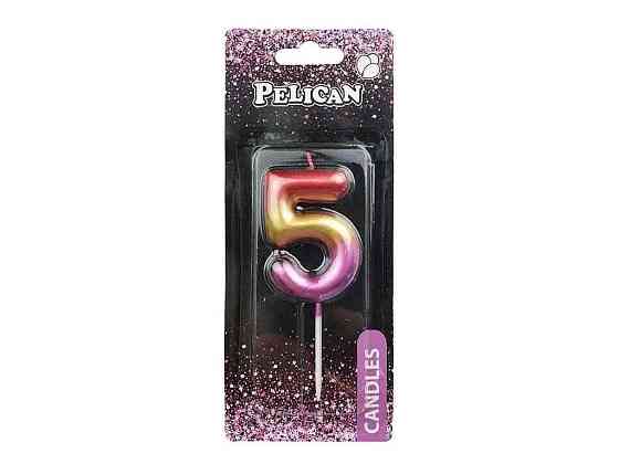 Свічка для торта 5 РАЙДУЖНА 6см. 866065 ТМ PELICAN Solmir Киев