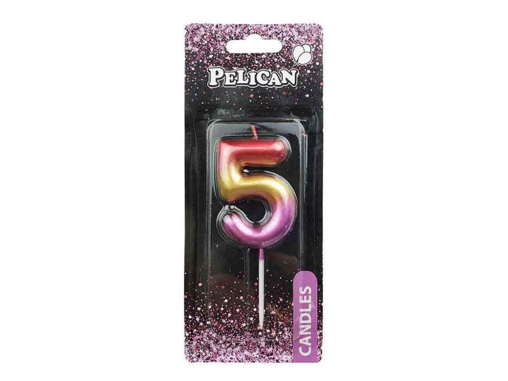 Свічка для торта 5 РАЙДУЖНА 6см. 866065 ТМ PELICAN Solmir Киев - изображение 1