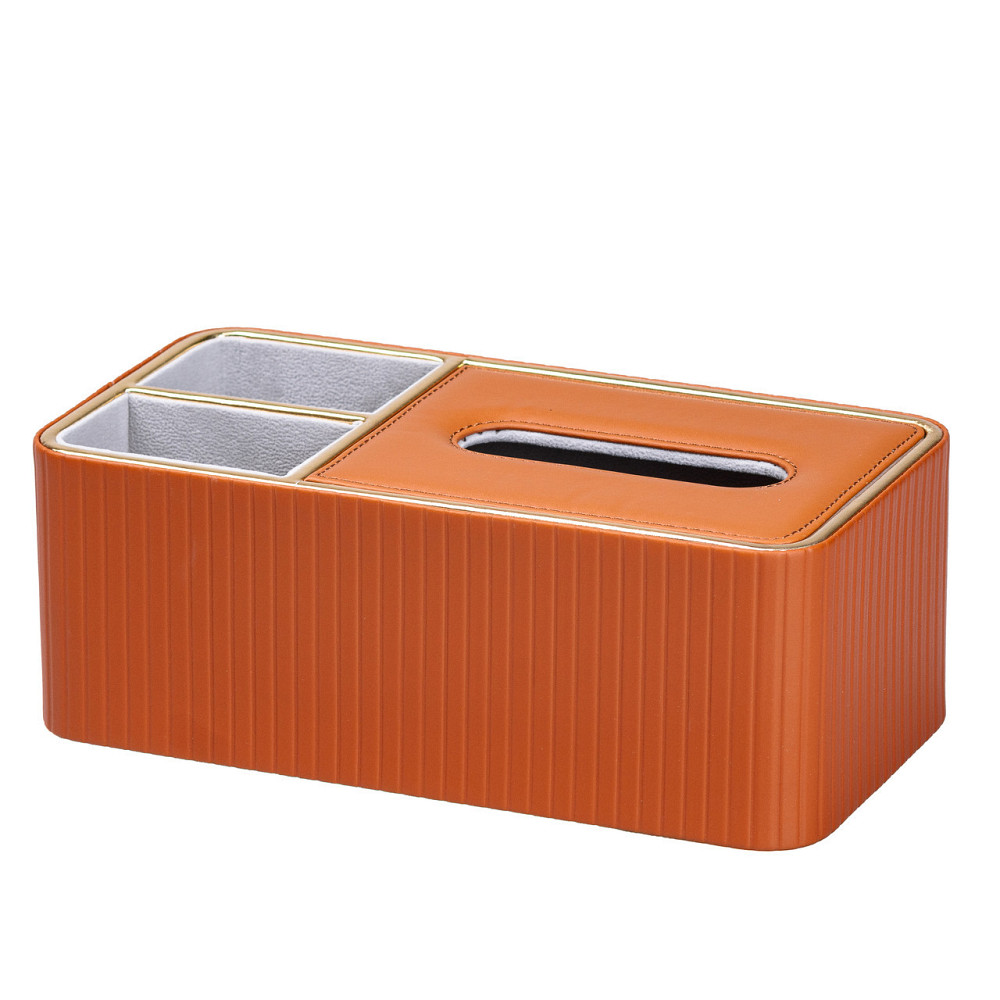 Салфетница на стол из эко-кожи с двумя отделениями 27 х 13.5 х 10 см Коричневый HPDY9291BR Киев - изображение 1