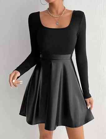 Женская базовая мини юбка из эко-кожи Черный, 46/48 Одесса