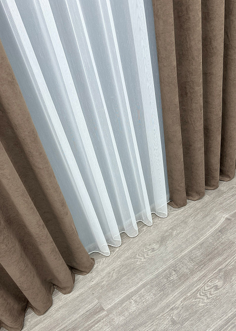 Шторна тканина мікровелюр Petek YL колір коричневий 2014ш Київ - фото 5