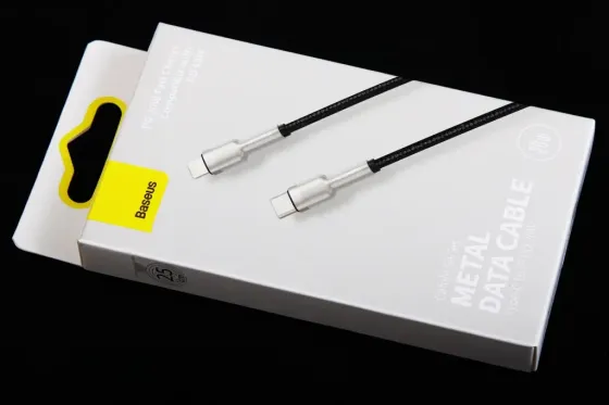 Кабель Type-C - iPhone 20 Вт 0.25м Baseus Cafule нейлоновий круглий чорний/себрат. Вінниця