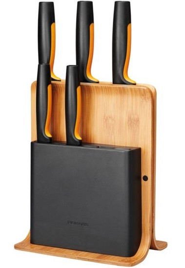 Кухонный Набор Ножей 5 предметов с бамбуковым блоком Fiskars 
