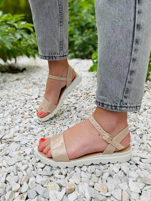 Mermaid Босоніжки жіночі 801 бежеві (літо, лак натуральний) (948) Коломия - фото 10