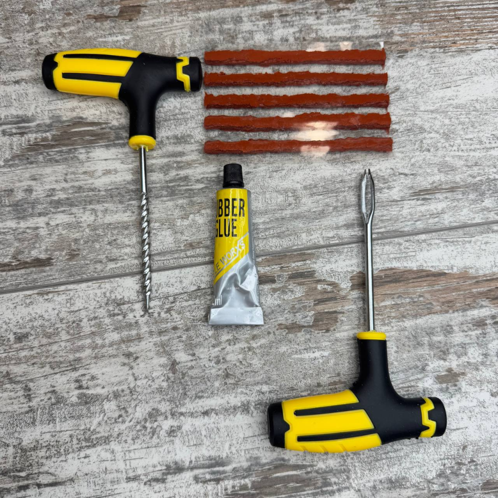 Набор для ремонта проколов бескамерных шин с жгутами и клеем, ремкомплект для авто колес Киев - изображение 6