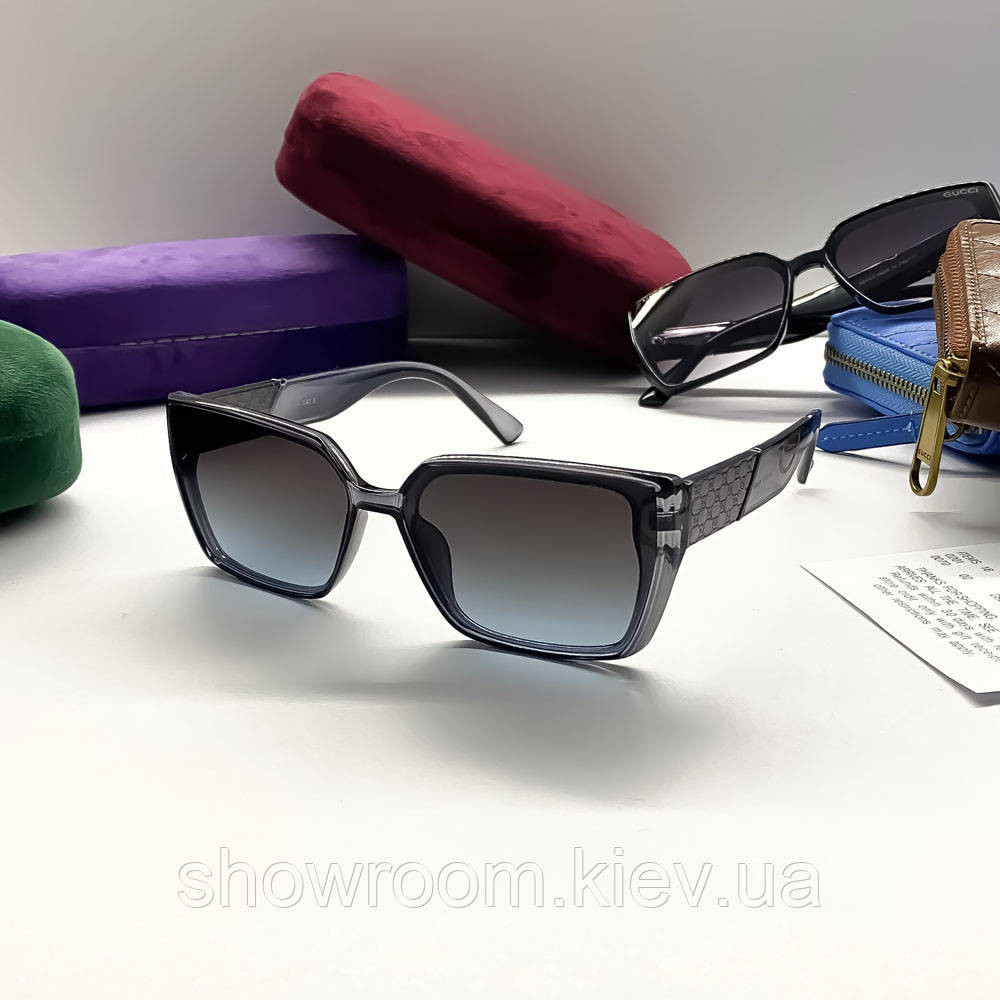 Жіночі брендові сонцезахисні окуляри GG (39160) blue Київ - фото 4