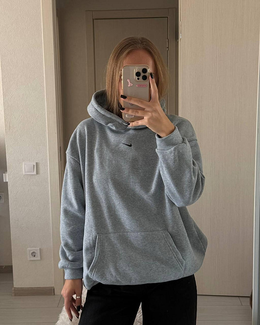 Женская базовая теплая худи трехнитка на флисе Меланж Одесса - изображение 1