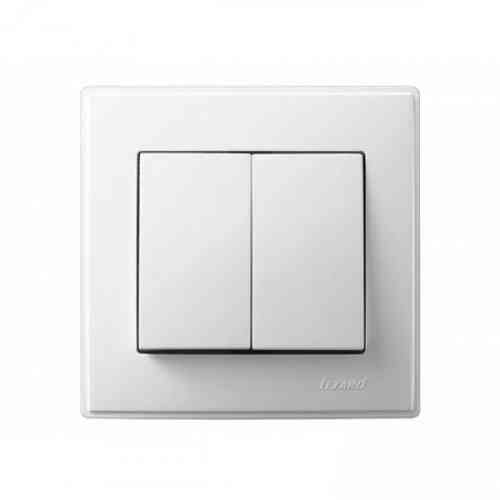 LESYA Вимикач подвійний  білий Lezard Харків