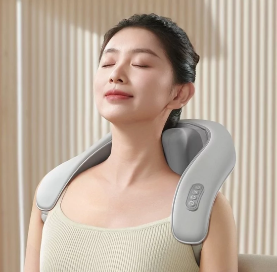 Масажер роликовий для шиї та плечей HJ188 (Сірий) Київ