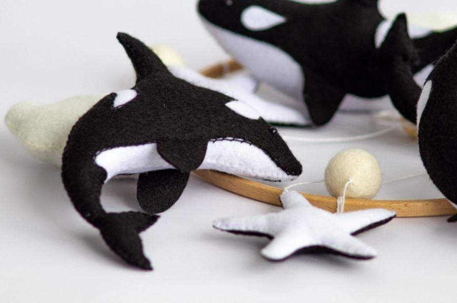 Музичний мобіль монохромний WoollyFox «Касатки» з 35 мелодіями Київ - фото 5