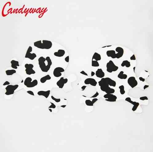 Наліпки на груди Череп леопардові 8см Київ