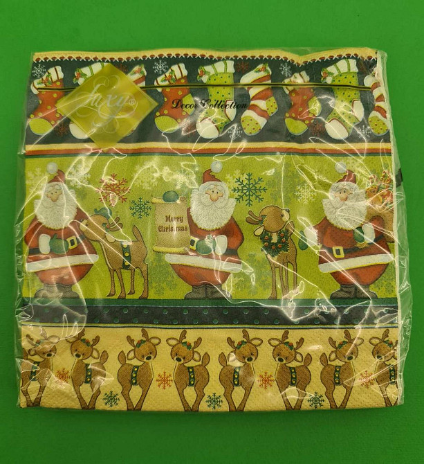 Новогодняя бумажная салфетка (ЗЗхЗЗ, 20шт) LuxyНГ Рождественский пересчет(1239) (1 пачка) Харьков - изображение 3