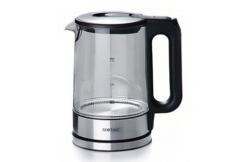 Электрочайник Metec EK-02GB 1.7 литра стеклянный корпус, мощность 1850-2200 Вт, черный Харьков - изображение 1