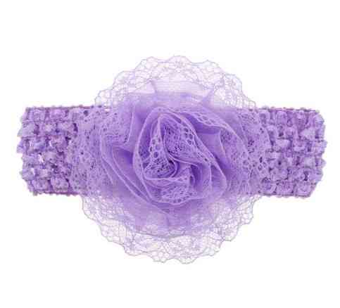 Детская сиреневая повязка с цветком - окружность 30-50см, размер цветка 9см Киев