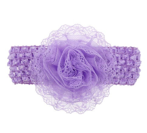 Детская сиреневая повязка с цветком - окружность 30-50см, размер цветка 9см Киев - изображение 1