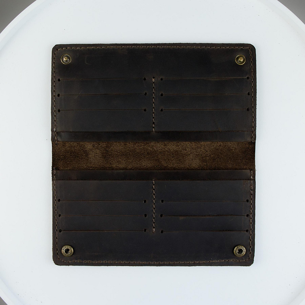 Мужской портмоне из натуральной кожи Crazy Horse SH005 (Темно-коричневый) Сумы - изображение 5