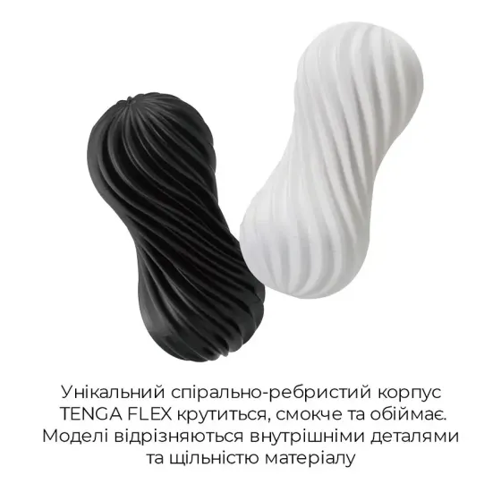 Мастурбатор Tenga Flex Silky White зі змінною інтенсивністю, можна скручувати Львів