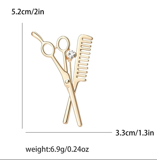 Брошка "Ножиці і гребінець" Сміла - фото 2