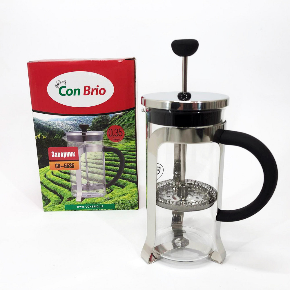 Френч-пресс из качественого материала Con Brio CB-5535 350 мл, Качественный заварочный чайник с прессом EV-34 Львов - изображение 8