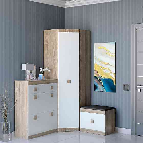 Прихожая Эверест Соната комплект 15 (модульная - 3 элемента) дуб сонома + белый (DTM-2528) Днепр