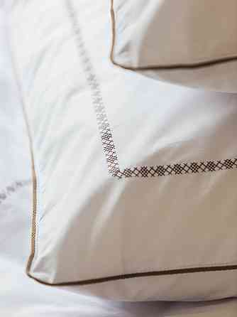 Ecotton Комплект постільної білизни Сімейний з вишивкою та кантом український хрестик Cappuccin Киев