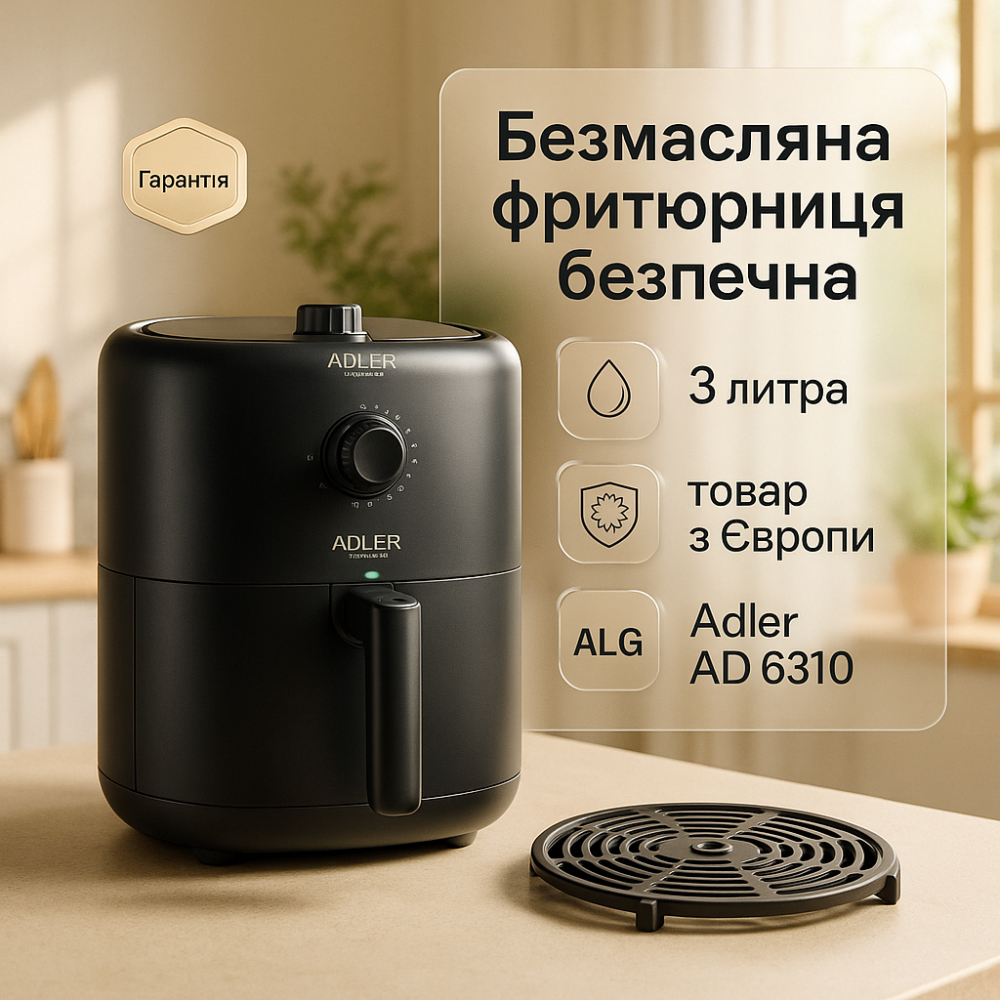 Аерогриль для запікання та смаження Adler, Настільна фритюрниця, Фритюрниця для повітряної фритюрниці HD-32 Львів - фото 13