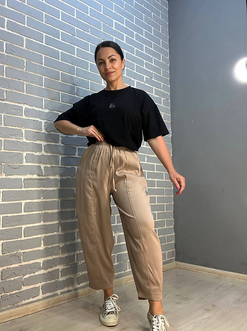 Брюки женские Mix Ray 4307 МОМ с резинкой и шнурком на талии, капучино, L Киев - изображение 5