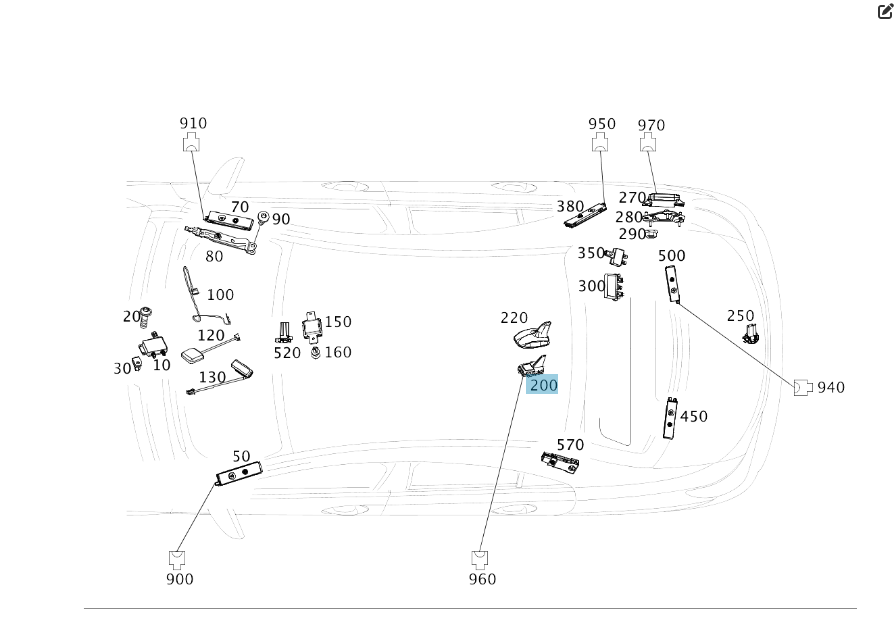 Mercedes-Benz  A2129052307 Антена на кришці багажника E-class W212 SLK/SLC R172 CLS C218 ML/GLE W166 GLE Coupe C292 CLA C117 B-class W242 B-class W246 Одесса - изображение 2