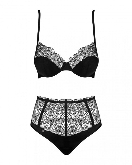 Сексуальний комплект Obsessive Sharlotte 2-pcs set black S/M Sex Aura Київ - фото 3