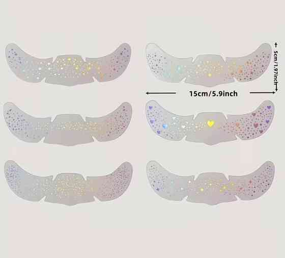 Голографічні наклейки для обличчя «Сонячні плями» з блискітками, водостійкі тату-наклейки Київ