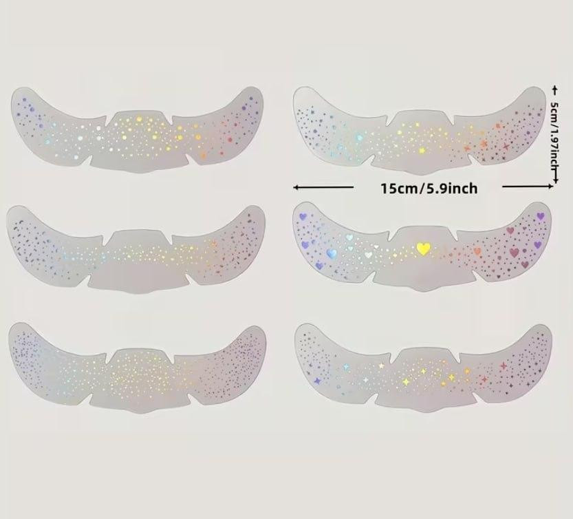 Голографічні наклейки для обличчя «Сонячні плями» з блискітками, водостійкі тату-наклейки Київ - фото 4
