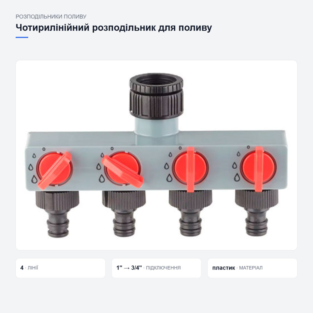 Четырехлинейный распределитель для полива Aqualin Киев - изображение 16
