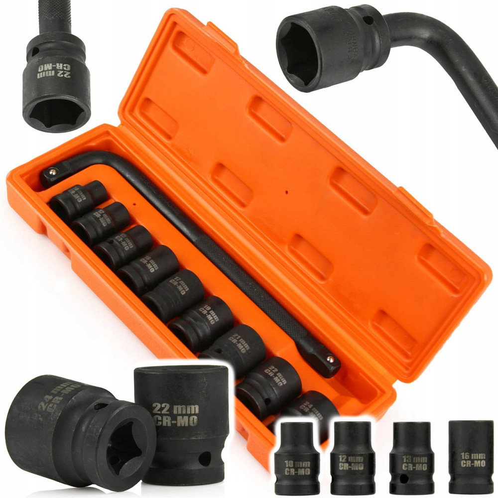 Набор торцевых головок 1/2» 9 шт с L-образных ключом в кейсе Mar-Pol (M58235) Нововолынск - изображение 1