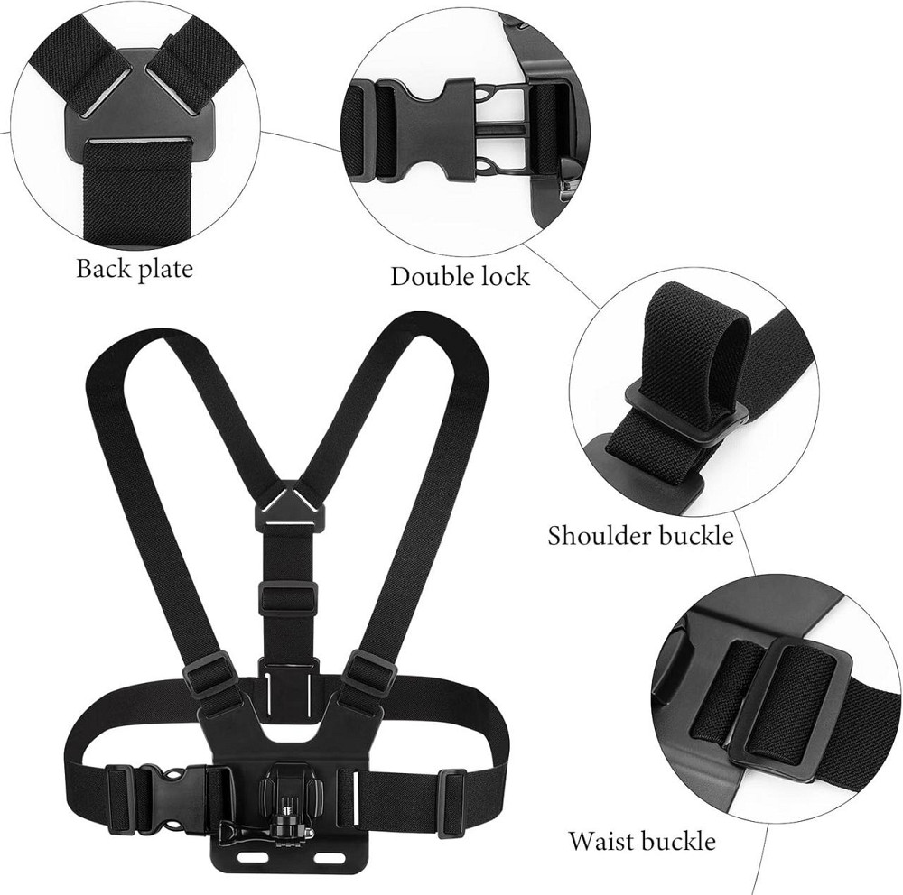 Нагрудный крепеж для экшн-камеры для DJI Osmo, Insta360, GoPro Hero, Pocket 3, ремень регулируемый держатель Киев - изображение 2