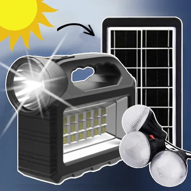 Портативная станция для зарядки GD 101 с 3 лампами и солнечной панелью (8402) от GDLITING Одесса - изображение 1