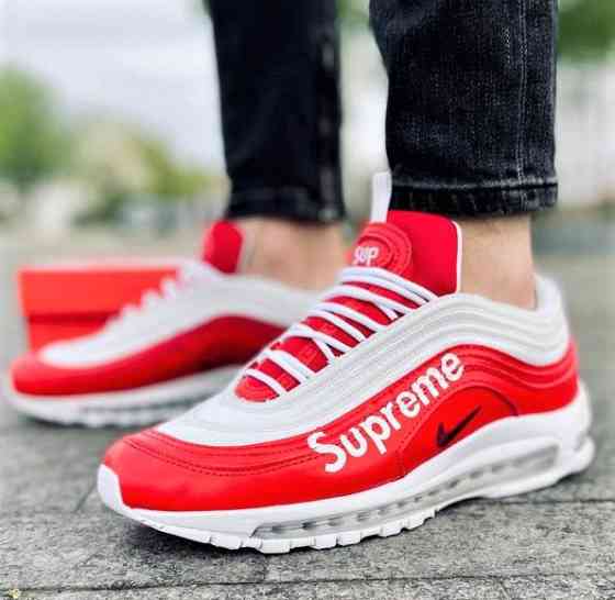 Кросівки Nike 97 Червоні SUPREME Чоловічі з Амортизацією Білі Найк (розміри: 41,42,45) Відео Огляд Дніпро