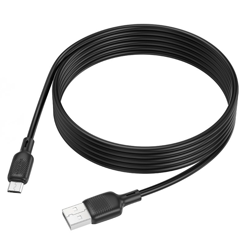 Кабель BOROFONE BX113 Lenny silicone charging data cable Micro(L=2M) Black Київ - фото 5