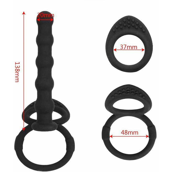 Ерекційне кільце з фалоімітатором для подвійного проникнення – Анальні іграшки Вінниця - фото 2