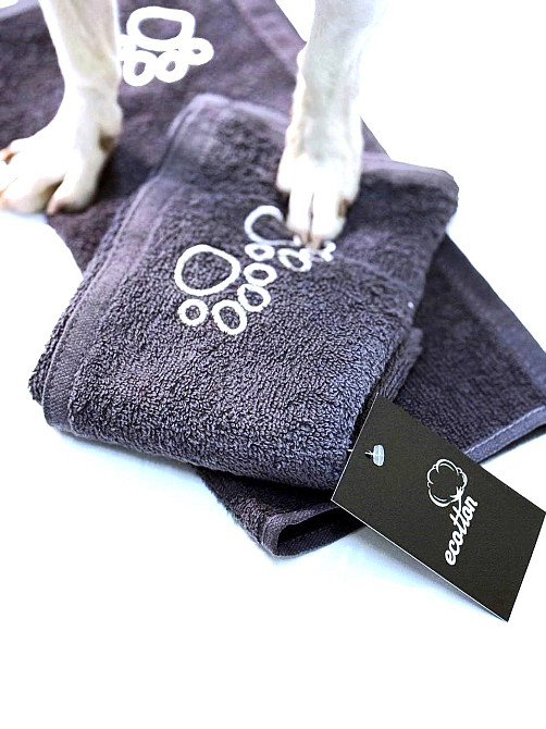 Ecotton Набір махрових рушників для тварин Ecotton Витри мені лапки 2 шт. сірий Коломыя - изображение 1