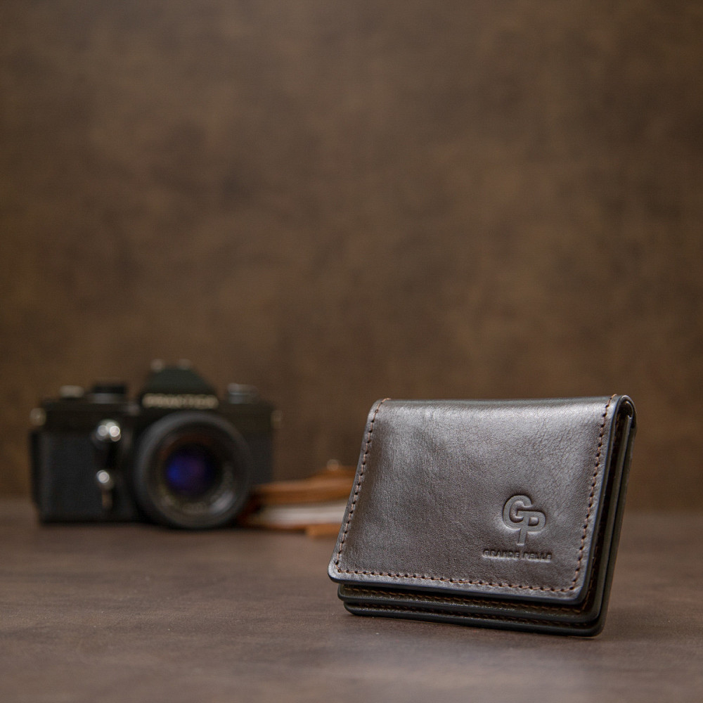 Кожаная обложка для автодокументов GRANDE PELLE 11492 Темно-коричневый Киев - изображение 6