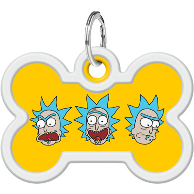 Адресник для животных WAUDOG Smart ID с QR паспортом "Рик и Морти 3", кость 40х38 мм (231-0282) Винница - изображение 2