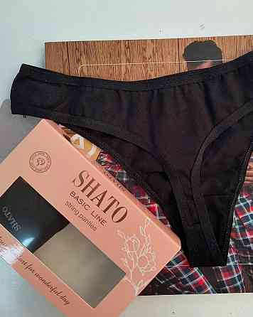 Трусики стрінги чорні з бавовни (2 шт.) Shato BLS 011 S Київ