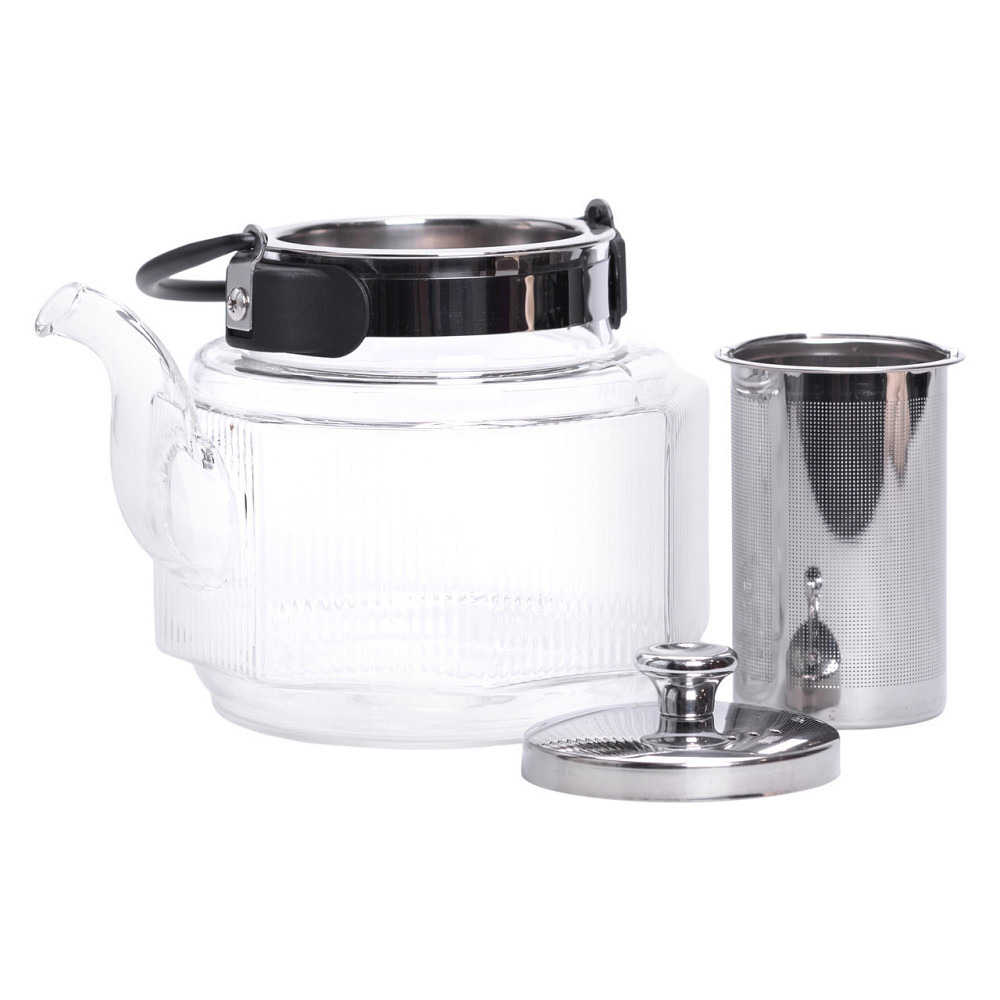 Чайник заварник скляний 1.1 л з ручкою та фільтром Київ - фото 4