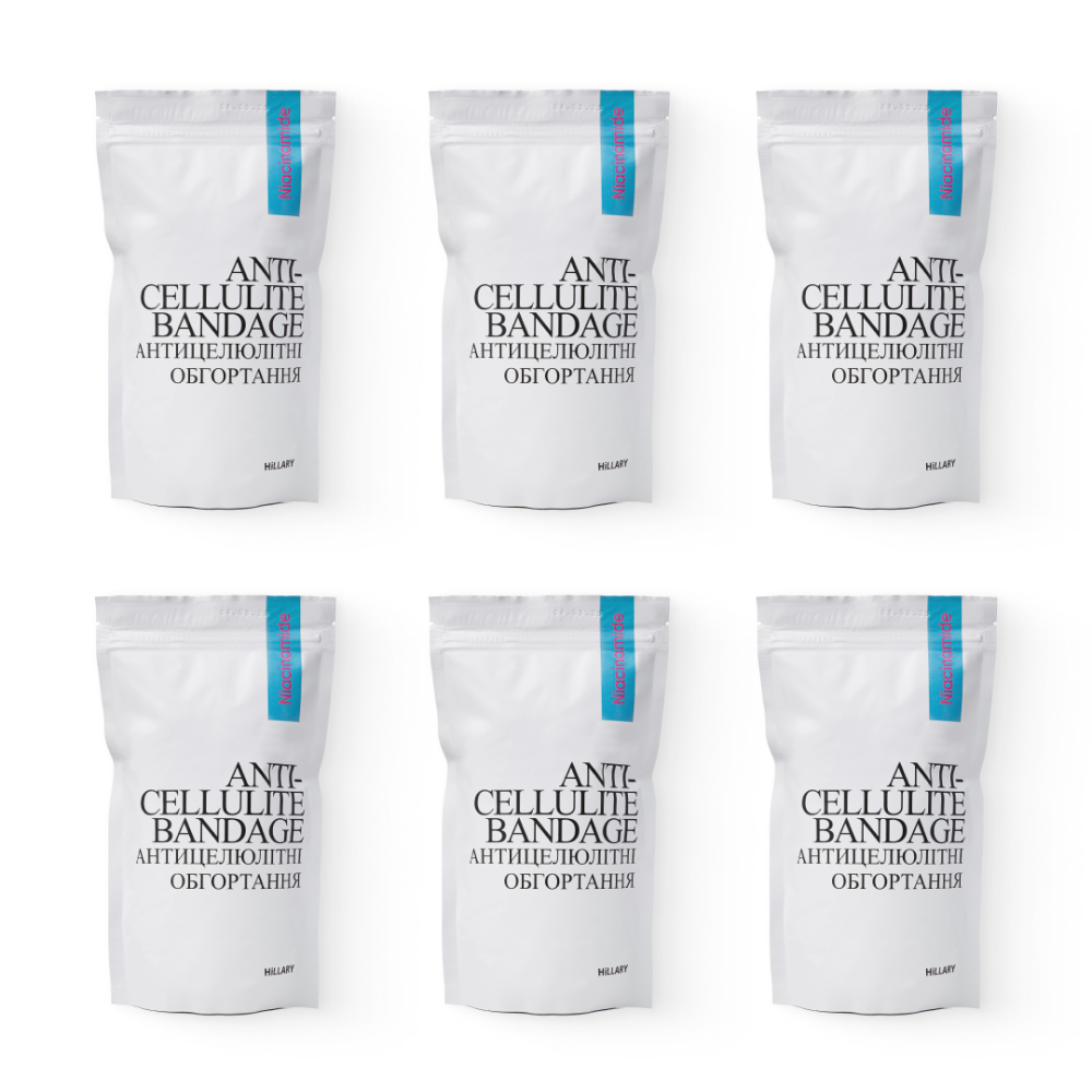 Курс антицелюлітних моделюючих обгортань з Ніацинамідом Niacinamide Cold Slim Hillary (6 уп.) Київ - фото 16