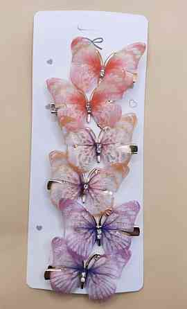 Комплект шпильок "Метелики" 6 шт. Різнокольоровий 1 Сміла