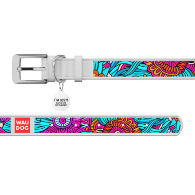 Нашийник для тварин WAUDOG Design з QR паспортом "Літо" Ш 20 мм Д 29-38 см білий (378115) Вінниця - фото 3