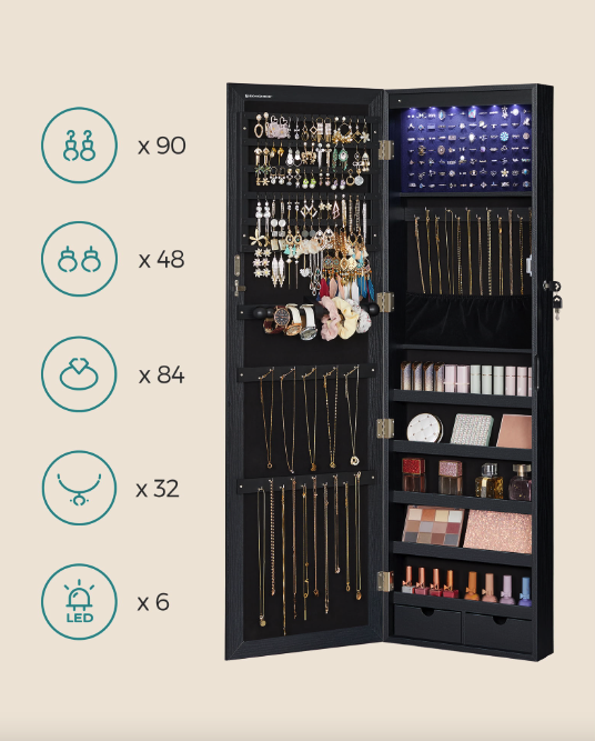 Дзеркало-шафа Leobert Kors з підсвіткою в стилі Loft чорний Київ - фото 4